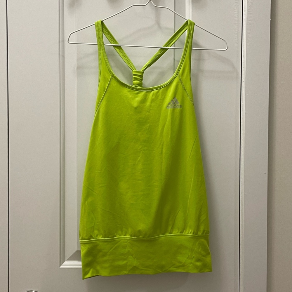 Adidas Climalite Performance Racerback Tank in Neon Green, Size S
